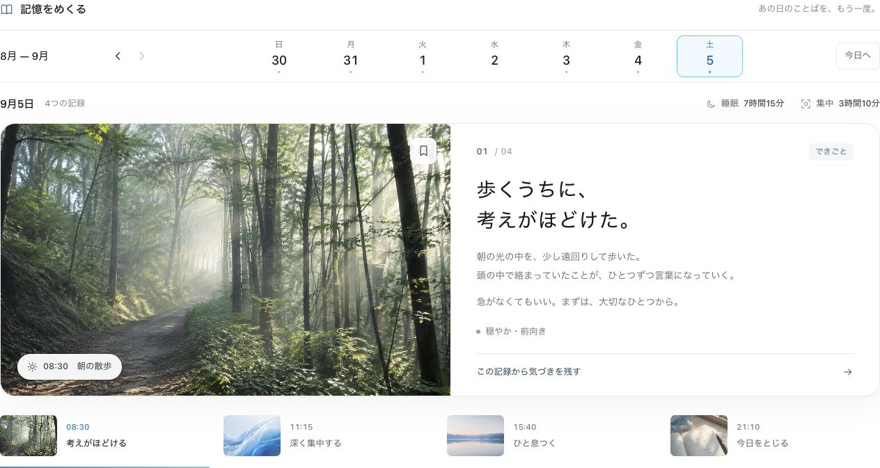 写真と文章を並べた、記憶をめくる原作